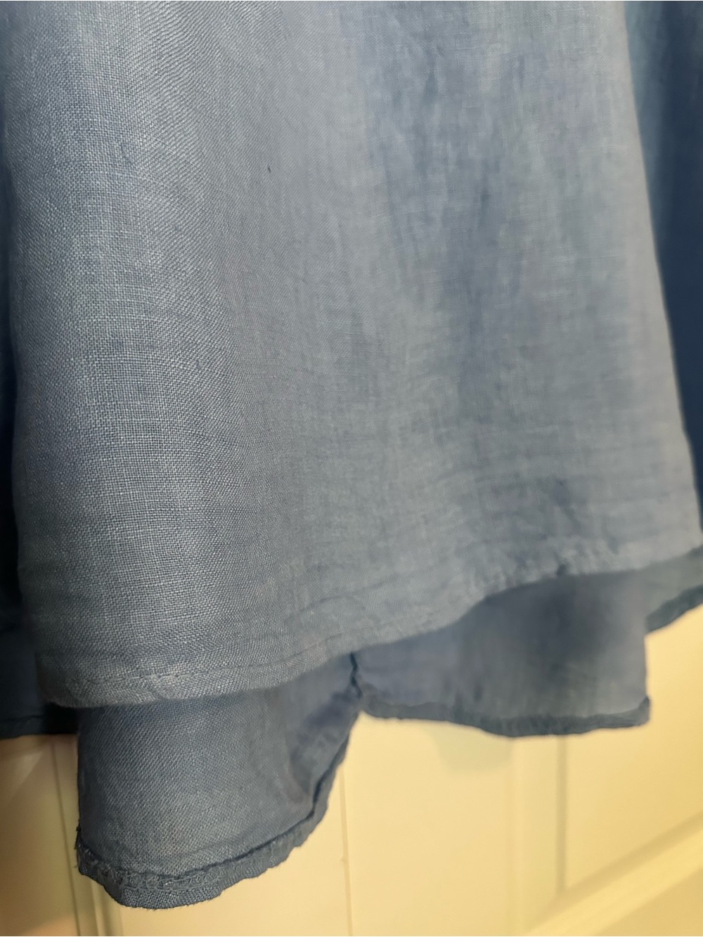Lungo L’arno Blue Women's Linen Top Short Cuff Sleeve - 2XL - Made in Italy - Picture 4 of 6